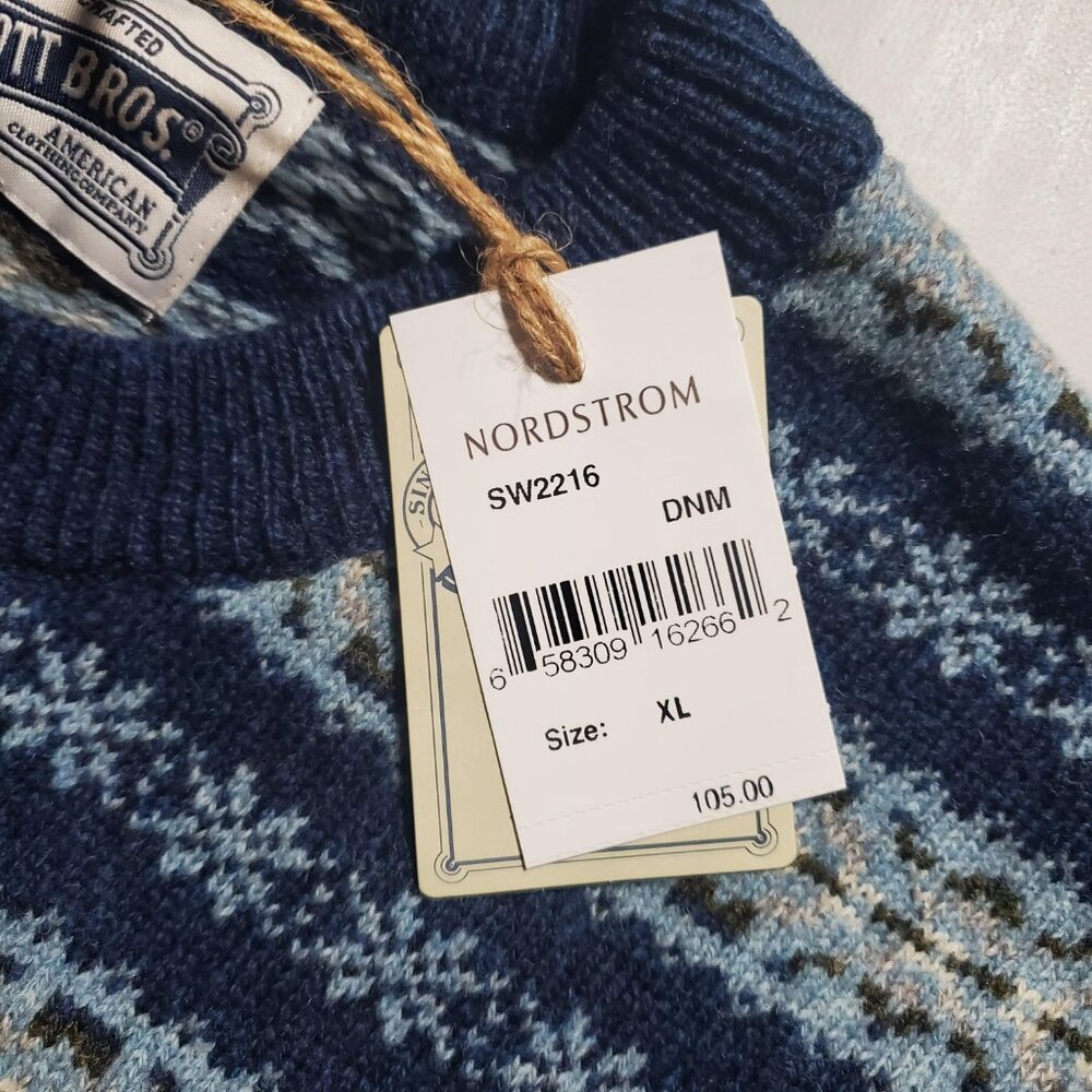 Schott Bros. NYC Fair Isle Crewneck Sweater NWT Sz XL - Picture 11 of 15